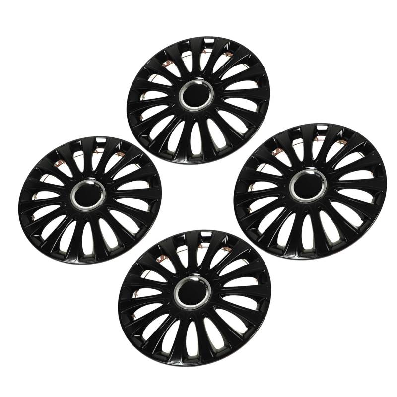 Fit Hubcap -Austausch für 14 -Zoll -Stahlräder - 4PCS -Radabdeckungsverkleidung, Schwarzes High -End -sportliches Design, Ideal für die Meisten Autos von Yctze