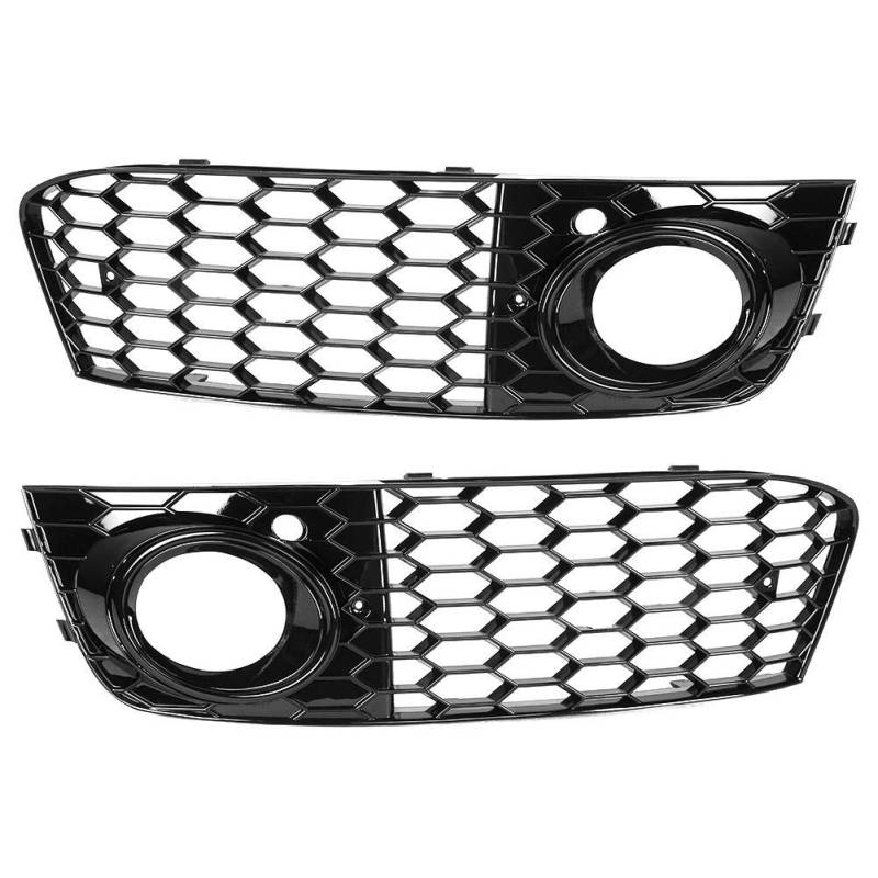 Fog Light Cover Kühlergitter Mesh Stoßfänger Nebelscheinwerfer Grill Grill Nebelscheinwerfer Abdeckung Nebelscheinwerfer Abdeckung Lampe Rahmen Mesh Kühlergrill Ersatz für A4 B8 2009-2011（Schwarz） von Yctze