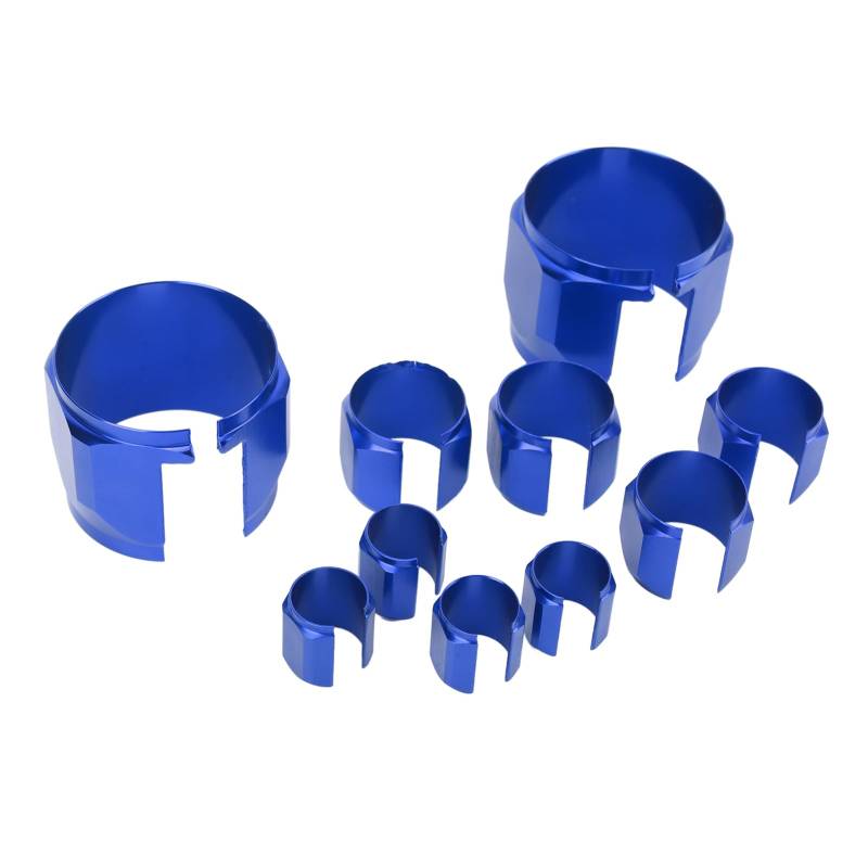 Geflochtenes Edelstahl-Schlauchabdeckungs-Set, Edelstahl-Schlauchabdeckungs-Set, Edelstahl-Schlauchhüllen-Set mit Zubehör für Fahrzeuge (BLUE) von Yctze