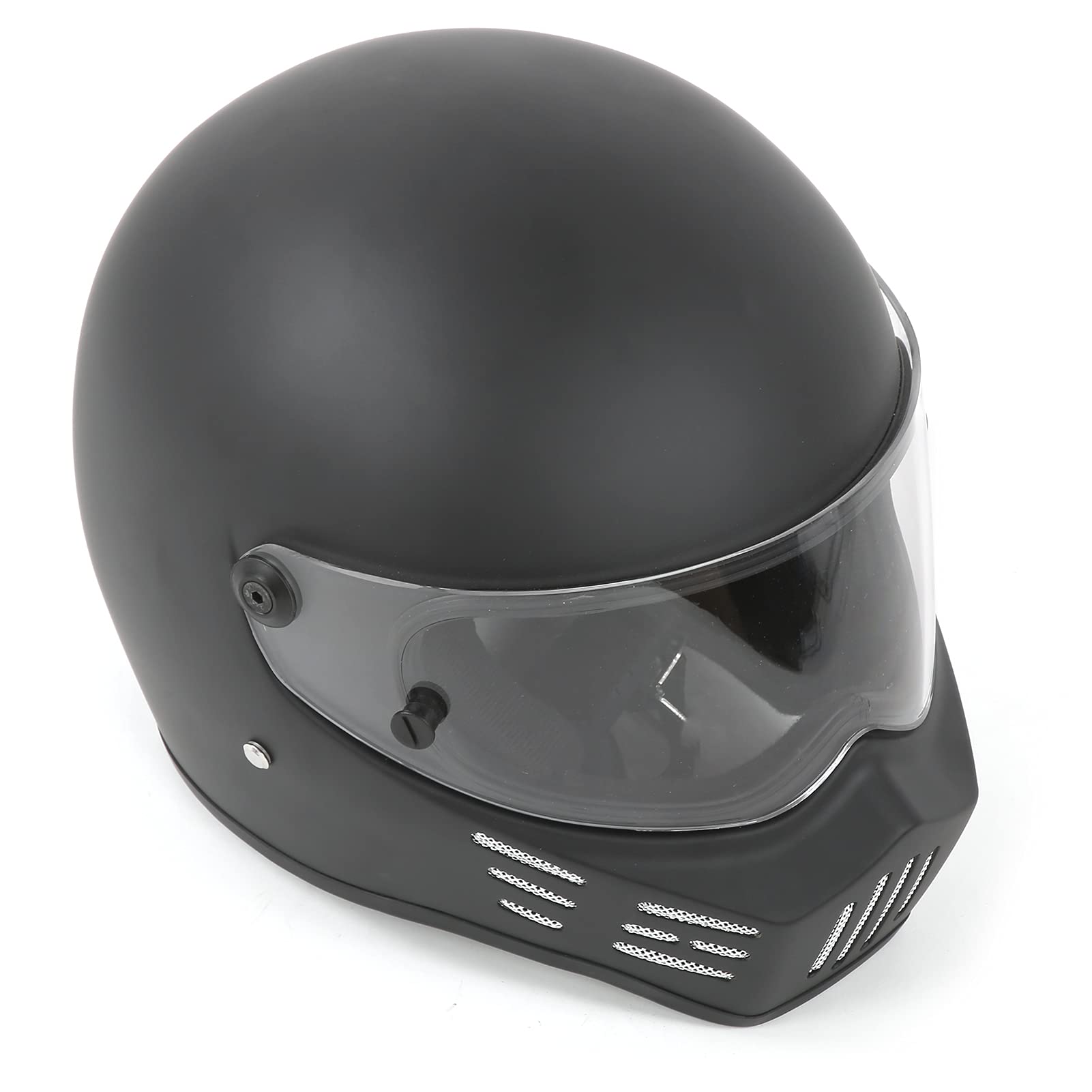 Integral-Motorradhelm, Robustes Design mit Doppelter Sonnenblende, Modischer Stil – Fiberglas-Helm für Erwachsene Männer und Frauen, Schwarz, Lüftungsschlitze für (L) von Yctze