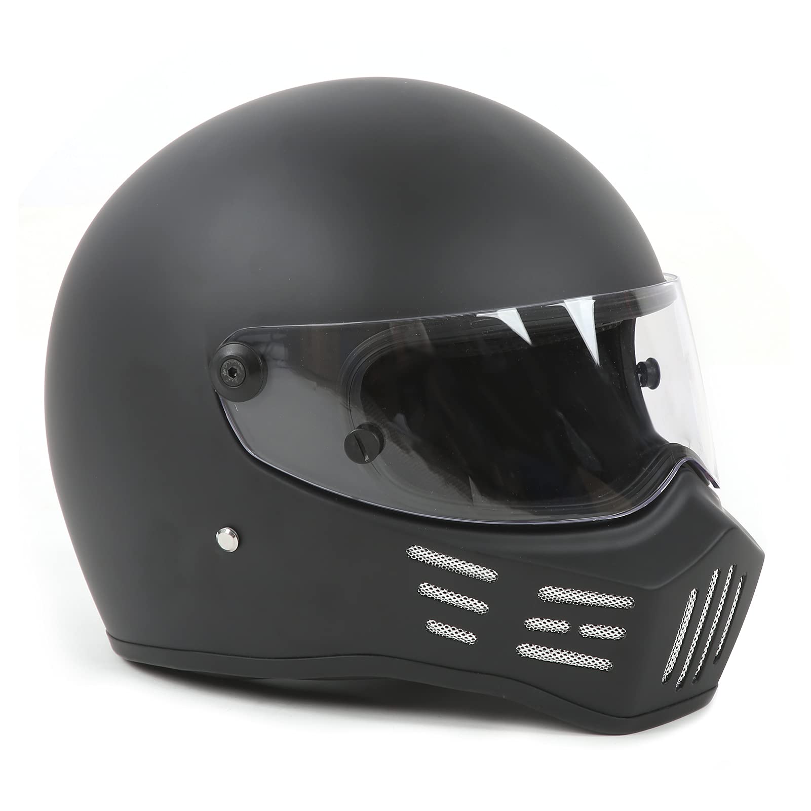 Integral-Motorradhelm, Robustes Design mit Doppelter Sonnenblende, Modischer Stil – Fiberglas-Helm für Erwachsene Männer und Frauen, Schwarz, Lüftungsschlitze für (M) von Yctze