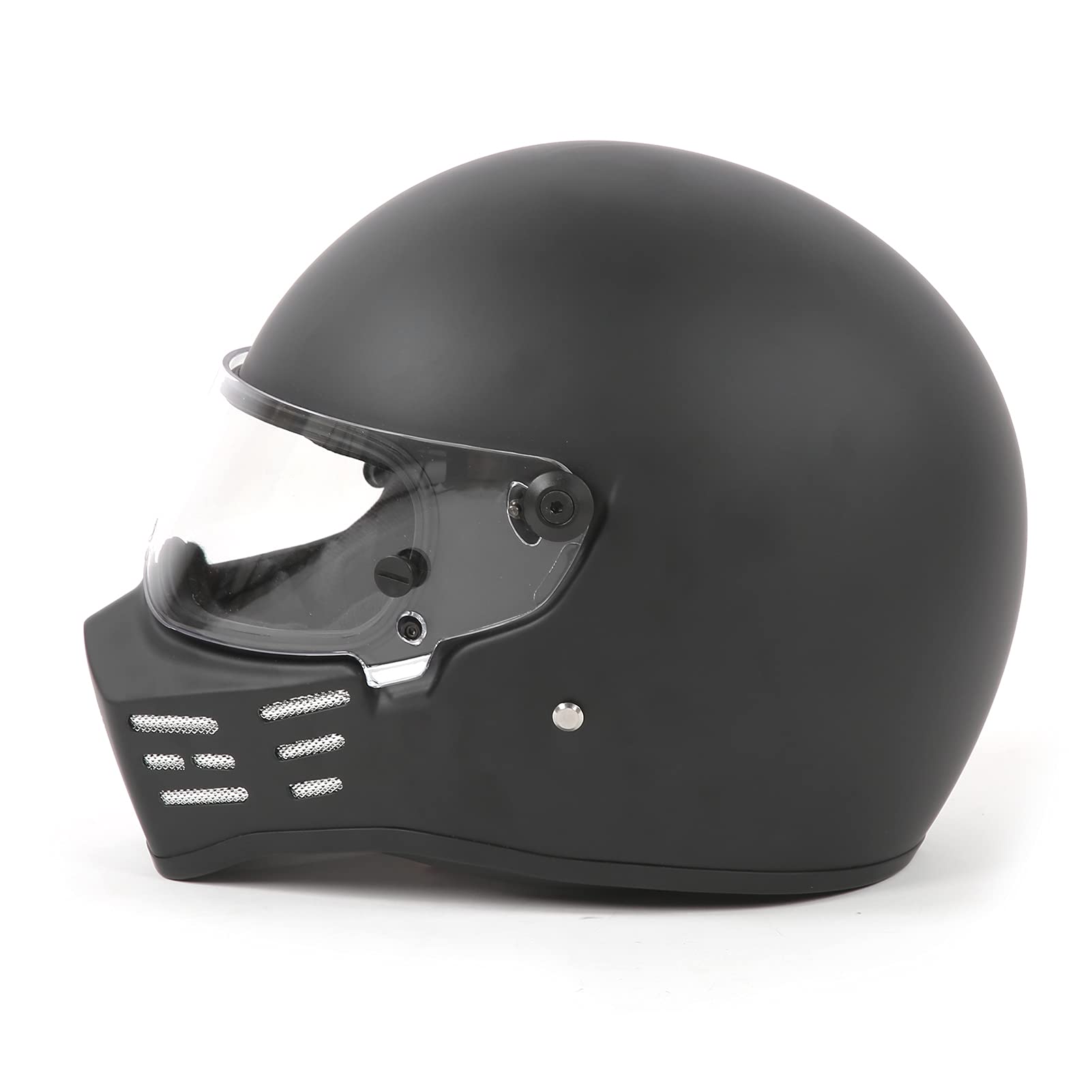 Integral-Motorradhelm, Robustes Design mit Doppelter Sonnenblende, Modischer Stil – Fiberglas-Helm für Erwachsene Männer und Frauen, Schwarz, Lüftungsschlitze für (S) von Yctze