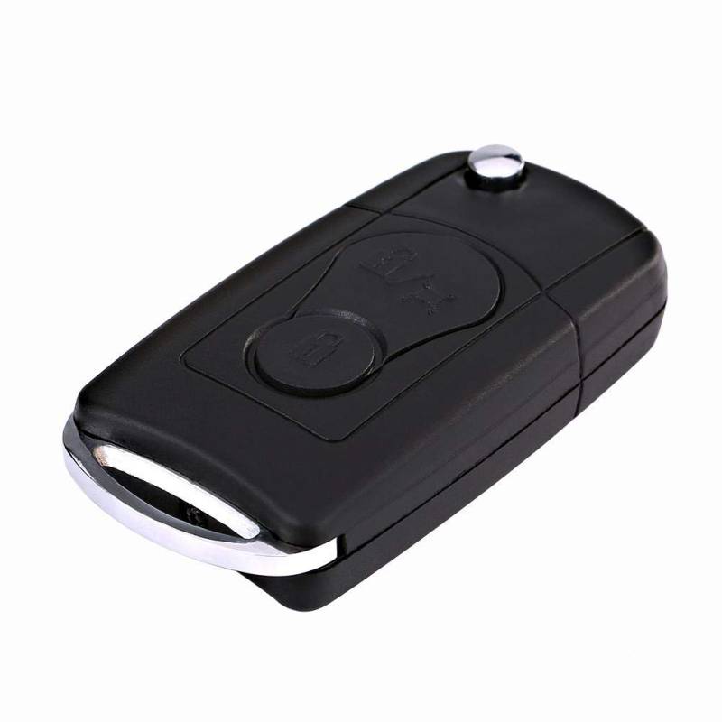 Key Shell, Yctze Flip Folding Remote 2 Tasten Auto Schlüsselanhänger Shell Fall für Ssangyong Actyon Kyron Rexton Schwarz folding key Remote Rückspiegel Innenspiegel von Yctze