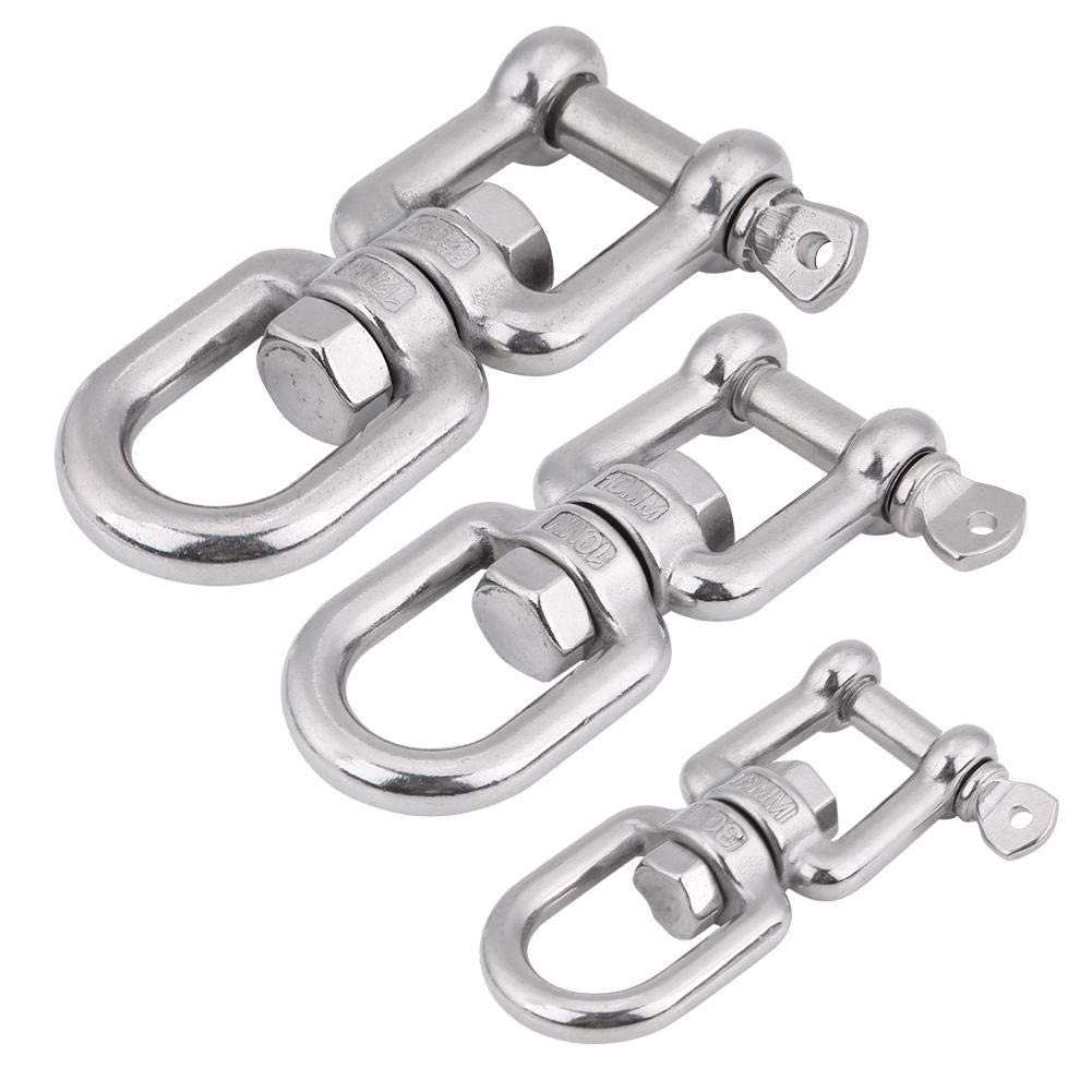 Marine-Drehschäkel, Yctze Heavy Duty 304 Edelstahl-Schwenkring Snap Rolling Shackle Device Ersatz für Ankerketten(10mm) für Wirbelschäkel Wirbelring Schnappschäkel aus Edelstahl Schäkelschnappschäkel von Yctze