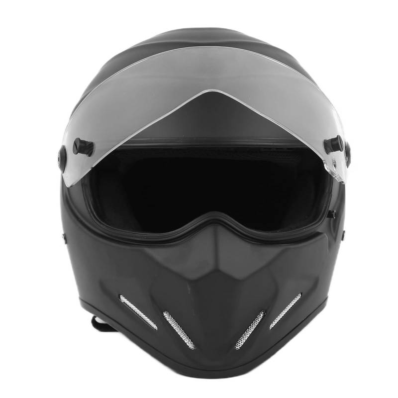 Motocross-Helm, Hochklappbares Vollgesichts-Doppelvisier aus Mattschwarzem Antibeschlag-Glasfaserglas für ATV Street Bike Scooter, Ausgestattet mit Doppelter Sonnenblende, Klar (L) von Yctze