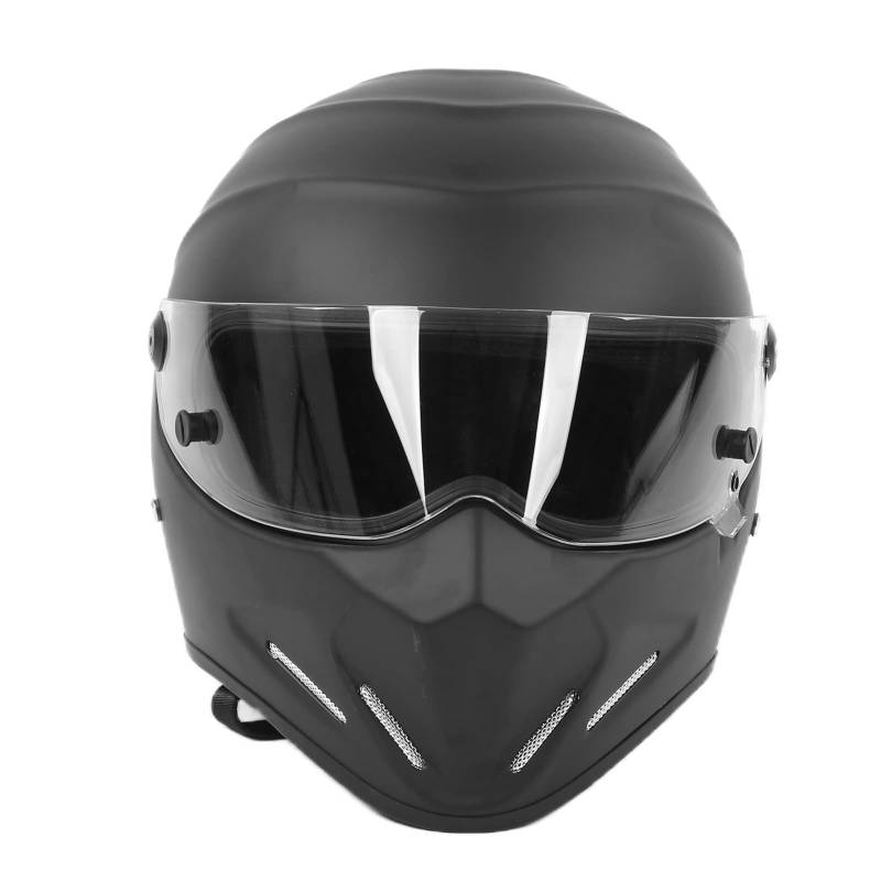 Motocross-Helm, Hochklappbares Vollgesichts-Doppelvisier aus Mattschwarzem Antibeschlag-Glasfaserglas für ATV Street Bike Scooter, Ausgestattet mit Doppelter Sonnenblende, Klar (M) von Yctze