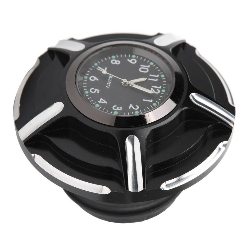 Motorrad Kraftstoff Gas mit Uhr Ersatz für De FX 2001-2004 Öl Abdeckung für FX Gas Abdeckung Zubehör für Motorrad (A (schwarz)) von Yctze