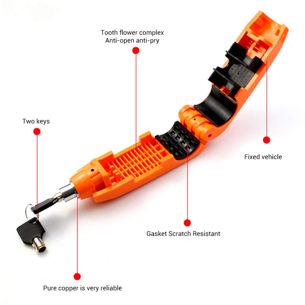 Motorrad-Lenkerschloss, Bremshebel-Griffschloss, Sicherheits-Diebstahlschutz-Schlösser, Einfach zu Bedienen, Kompakt, Anti-to (ORANGE) von Yctze