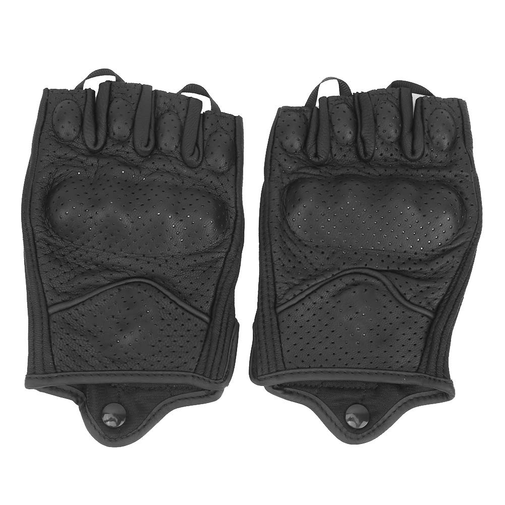 Motorradhandschuhe,Yctze Halbfinger Motorradhandschuhe Leder Atmungsaktiv Anti Rutsch Schutz Reiten Radfahren Handbekleidung(XL) von Yctze