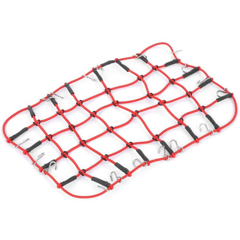 RC Wler Elastic Gepäck Dachträger Net Net Simulation Accessoire für 1/8 1/10 Dehnbares Gepäcknetz für Autodachträger RC Wler Zubehör (Rot) von Yctze