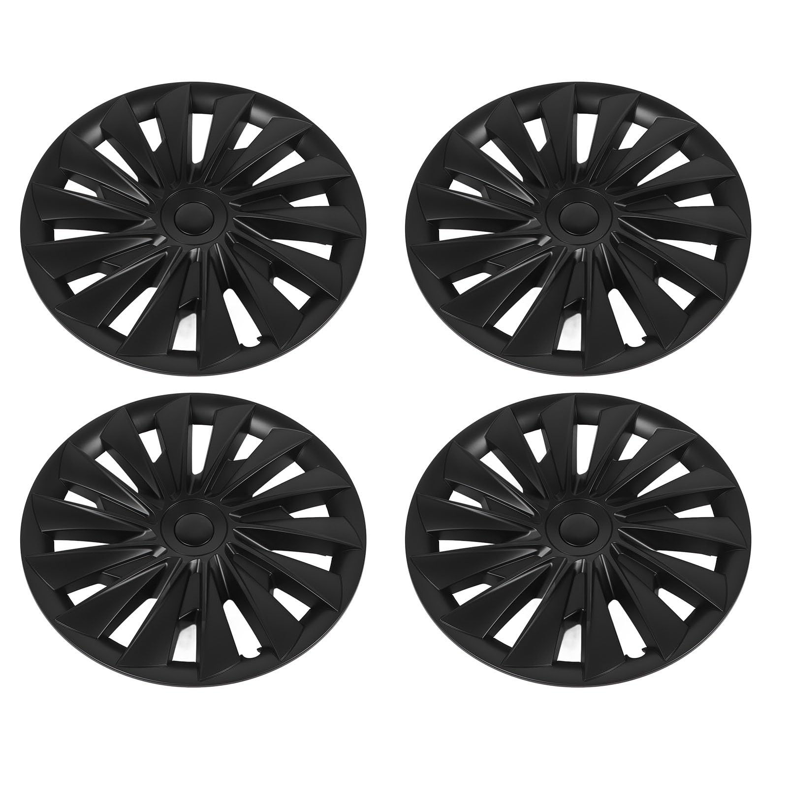 Rad Hub Cap Set von 4 für Modell 3 18in Randschutz 2023+ (Matt-schwarz) von Yctze