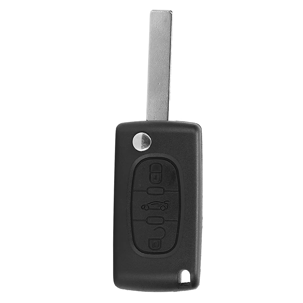 Schlüssel, Yctze Auto-Fernbedienung 3 Tasten Schlüsselanhänger Gehäuse Shell Remote Key Cover Ersatz für Peugeots 107 207 307 407 408 von Yctze