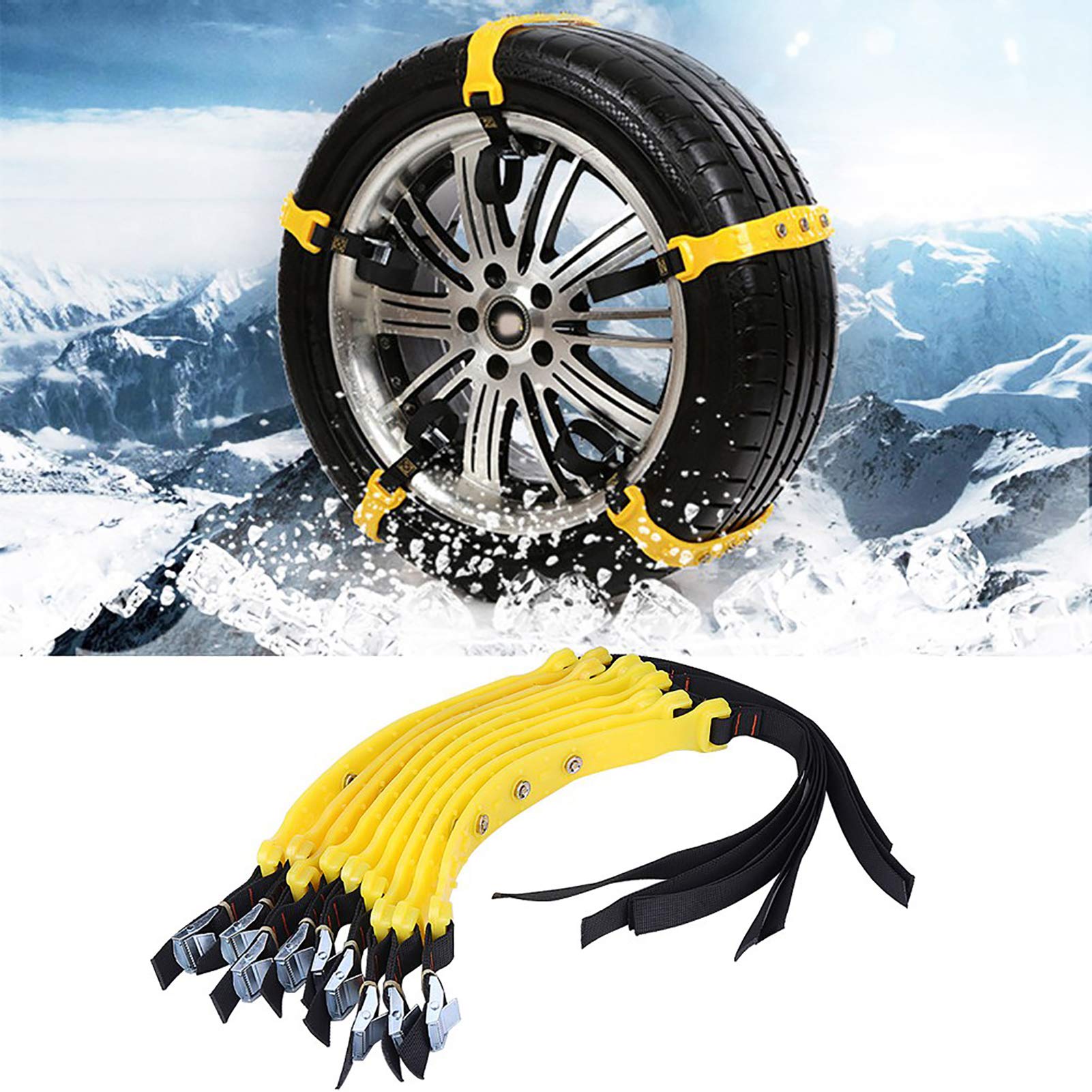 Schneeketten - Schneeketten 215 65 R16Cat S Reifen-Schneeketten Für Pkw-Lkw-S 0 Stück 85-225Mm Reifen i-Rutsch-Gurt Schnee Auto Sicherheit Reifenketten iversal Für Auto Lk von Yctze