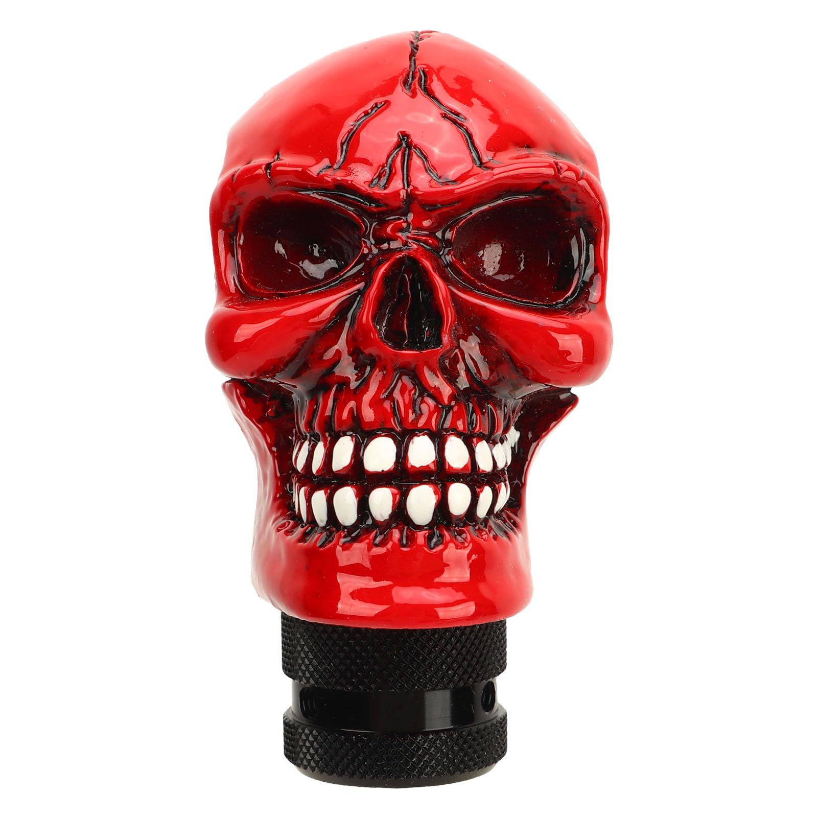 Yctze Skull Gear Shift Knob - Roter Universaler Totenkopfharz Schaltknauf, Manueller Hebelstick, Schaltknopf für Autos, Automatischer Auto-Schaltknauf, Skeleton Car Racing Shift Stick von Yctze