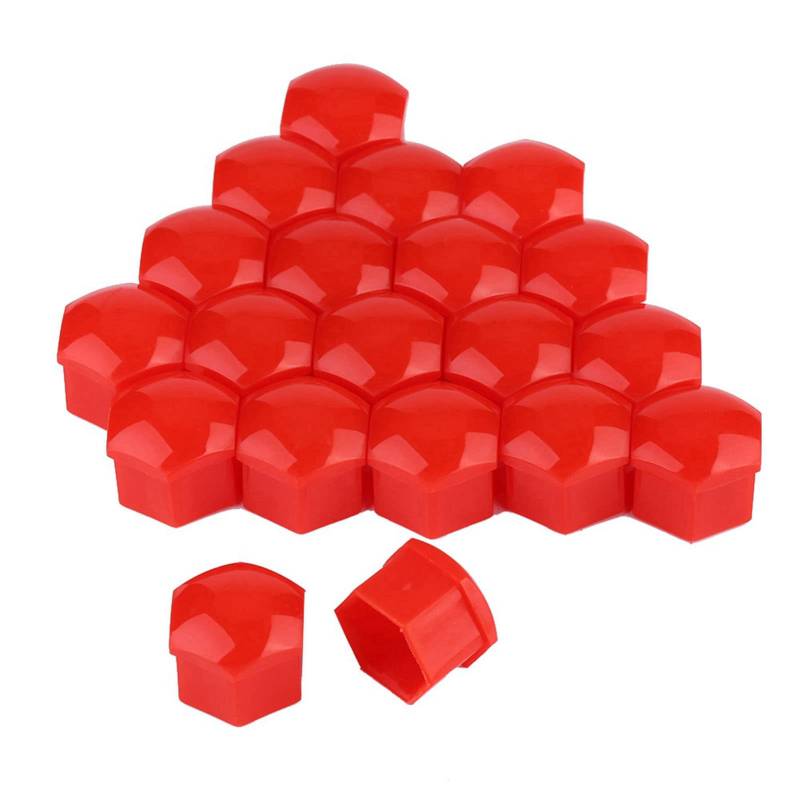 Yctze 20pcs 19mm Auto Radmutterkappen Nylon PA66 Auto radkappenmuttern Auto Nabenschraube Abdeckung Bolzenfelgen Außenschutz(rot) von Yctze