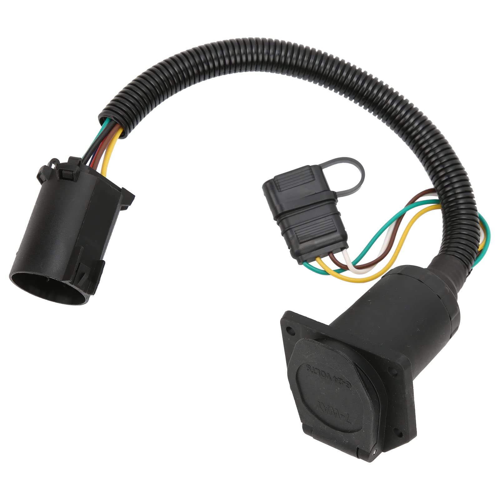 Yctze 7-Wege-Anhängerstecker mit Plug-n-Play-Kabelbaum-Halterungssatz für USCAR-Fahrzeuge, Kompatibel mit 7-poligen 4-poligen Anhängern, Einfache Installation mit von Yctze