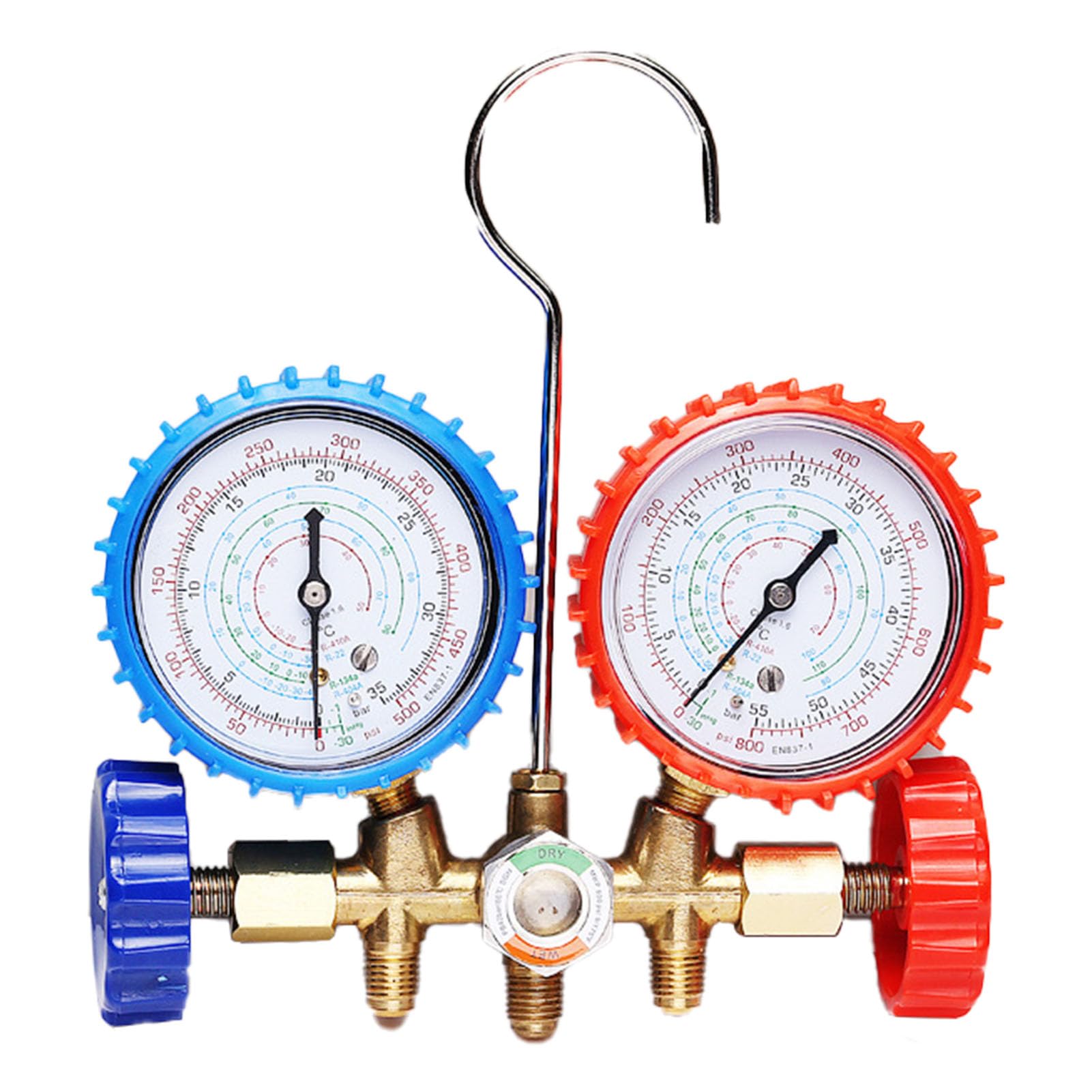 Yctze AC Manifold Gauge Set Auto Service Kit - Kfz Klimaanlage Fluorid Werkzeuglegierung, Fluorid Werkzeugset, Auto Klimaanlage Fluor-Meter, Kühlmittel Druckmesser, Kühlanlage-Kit. von Yctze