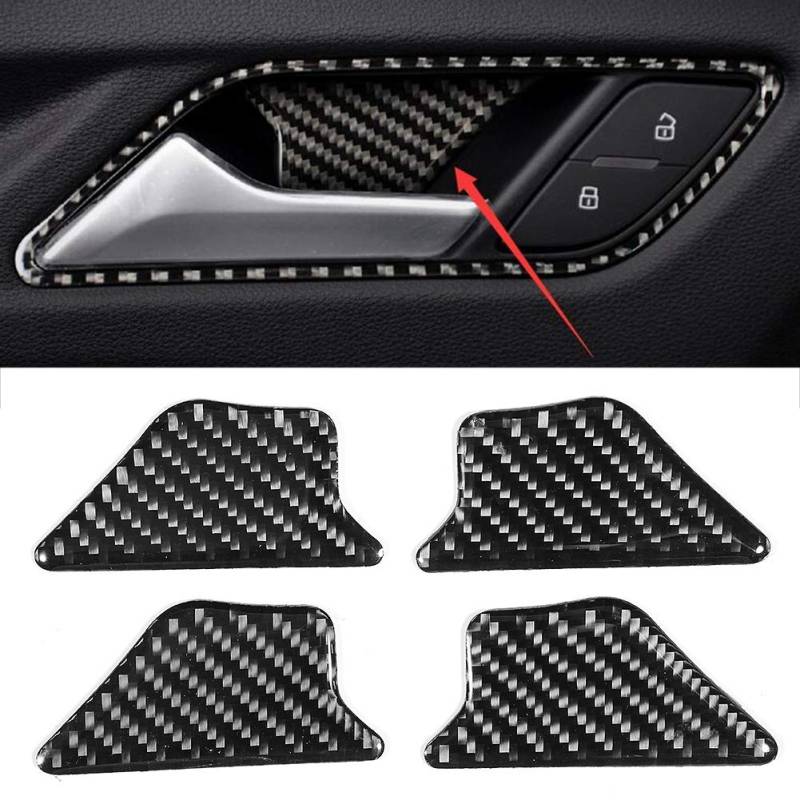 Innentürgriff Schüssel Abdeckung Trim Car Interior Door Bowl Trim Sticker Carbon Fiber Style Zierleisten für die Innentür des Autos for A3 S3 8V 2014-2019 von Yctze