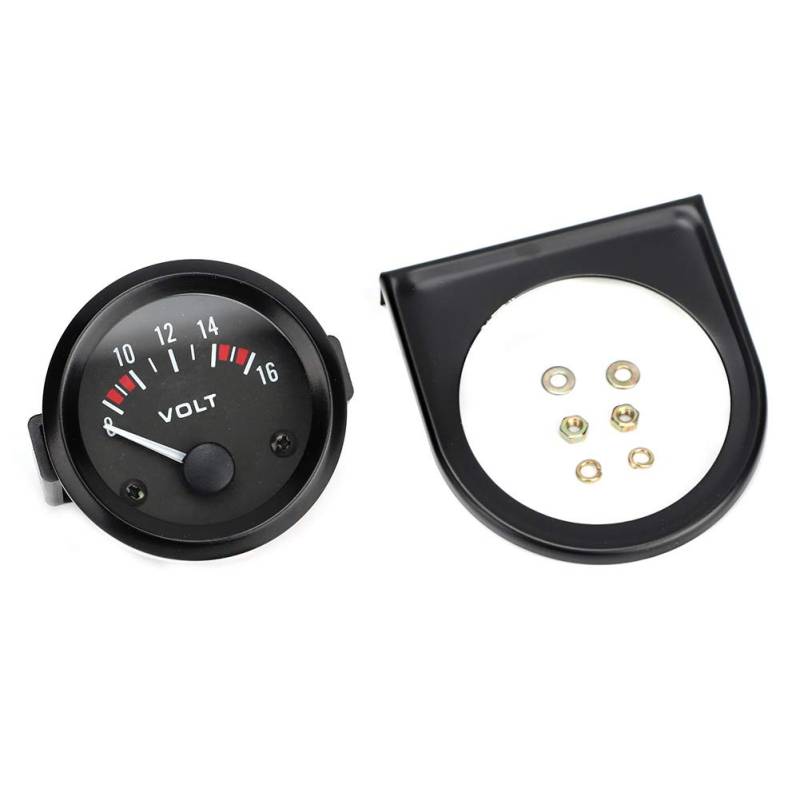 Yctze Auto Universal 12V Voltmeter 52mm / 2" Voltmeter 8-16V BX100007 für 12V Voltmeter 52mm Voltmeter 12V Voltmeter Spannungsmesser Auto Universal Voltmeter Spannungsprüfer von Yctze