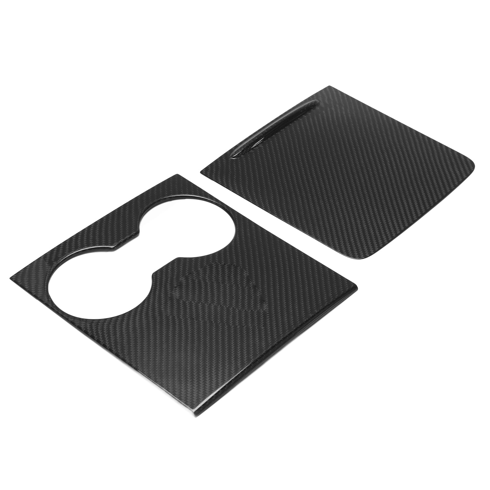 Yctze Dry Carbon Fiber Ole Cup Panel Ersatz für Modell 3 2021 Central Ole Cover T Aufkleber für Auto-Innendekoration (Glänzend) von Yctze