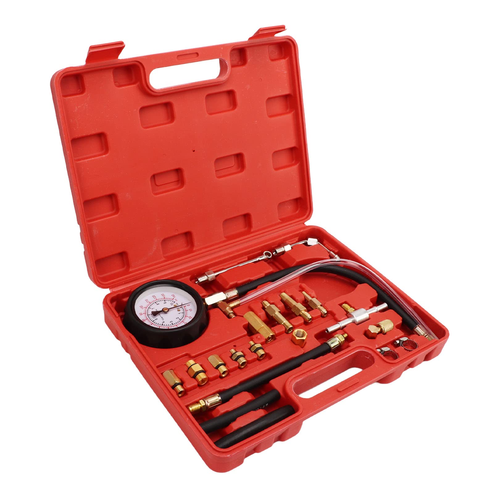 Yctze Kraftstoffeinspritzdruck-Tester-Kit, 0 Bis 140 PSI Kraftstoffdruckmessgerät-Diagnosetool für Pkw und LKW von Yctze