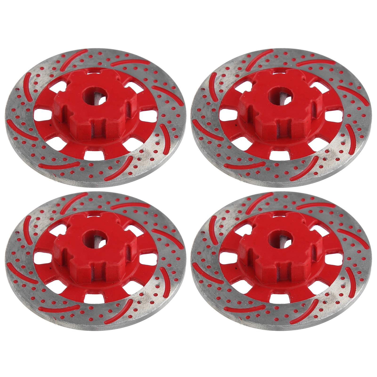 Yctze Red Hex Wheel Hub Bremsscheiben-Bremsscheiben-Disc-RC-Zubehör für UDR 1/7 RC-Auto-Upgrade Ihr RC-Auto mit Hochleistungs-Bremssattelscheiben (Rot) von Yctze