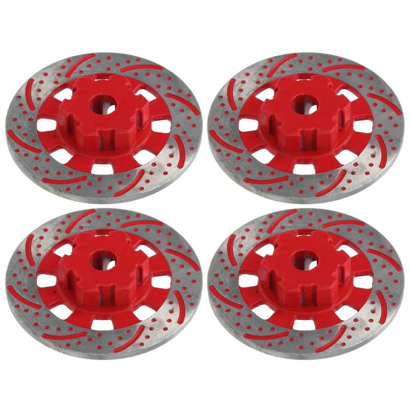 Yctze Red Hex Wheel Hub Bremsscheiben-Bremsscheiben-Disc-RC-Zubehör für UDR 1/7 RC-Auto-Upgrade Ihr RC-Auto mit Hochleistungs-Bremssattelscheiben (Rot) von Yctze