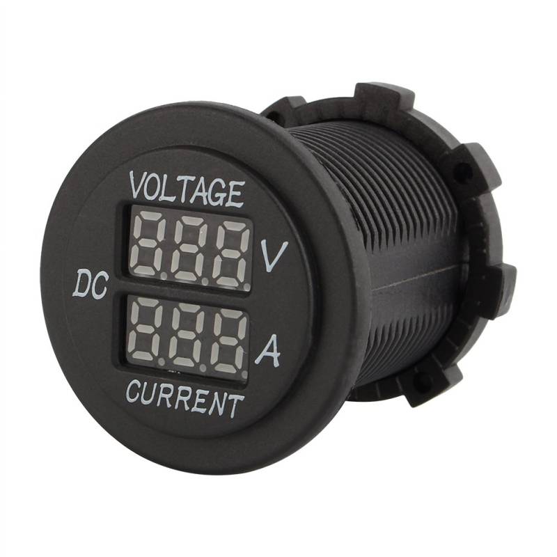 Yctze Voltmeter Amperemeter Dual Auto Motorrad DC 48,6x26mm 12-24V Umweltfreundliches Nylon Dual LED Digital Voltmeter Amperemeter Ampere Voltmeter Guage Schwarz Rotlicht von Yctze