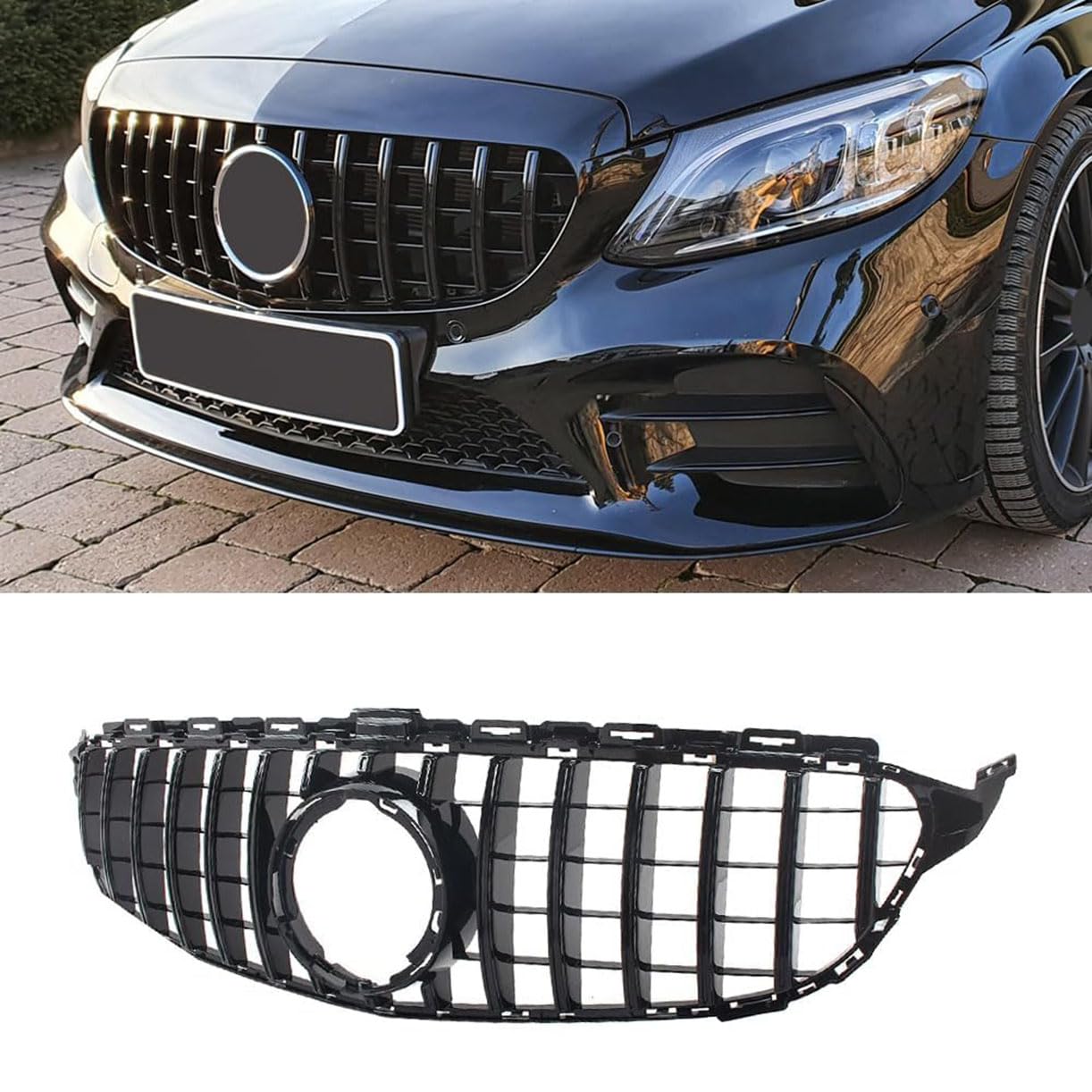 Auto-Frontgrill,Kühlergrill,Auto-Frontgrill-Zubehör,für Mercedes-Benz C-class C180 C200 C250 C300 C350 C400 2019 2020 2021 von Ydxlcsyy