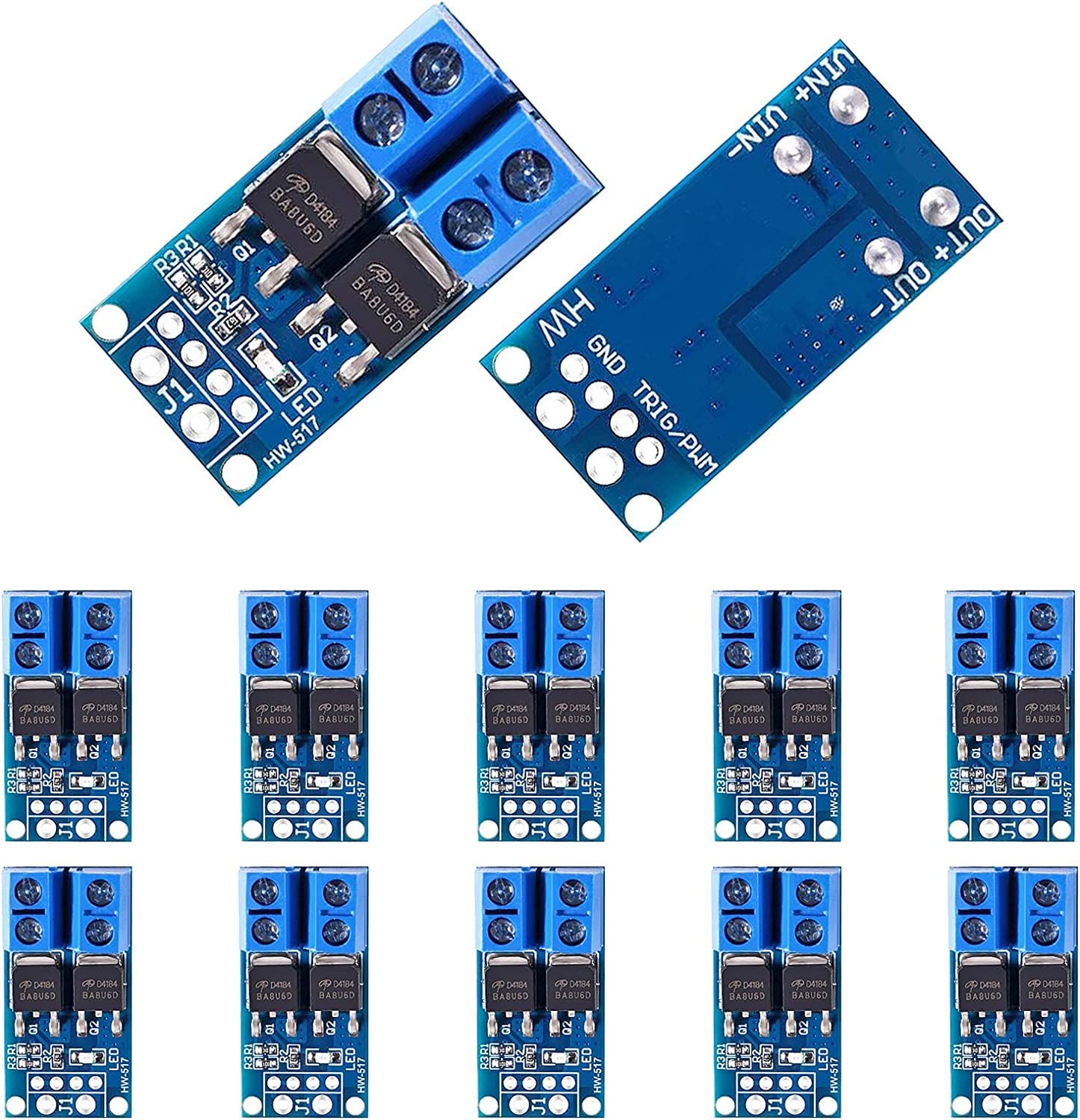 10 Stück Arduino Mosfet Modul,Mosfet Treibermodul 5v 36v,Mosfet Treibermodul DC 5v-36v 15A (max. 30A) 400W,Dual Hochleistungs Switching Driver Modul,PWM Regler Schalttafel Treibermodul für Arduino von YeahBoom