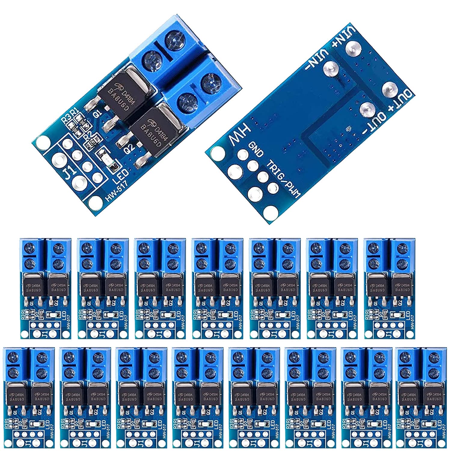 15 Stück Arduino Mosfet Modul,Mosfet Treibermodul 5v 36v,Mosfet Treibermodul DC 5v-36v 15A (max. 30A) 400W,Dual Hochleistungs Switching Driver Modul,PWM Regler Schalttafel Treibermodul für Arduino von YeahBoom