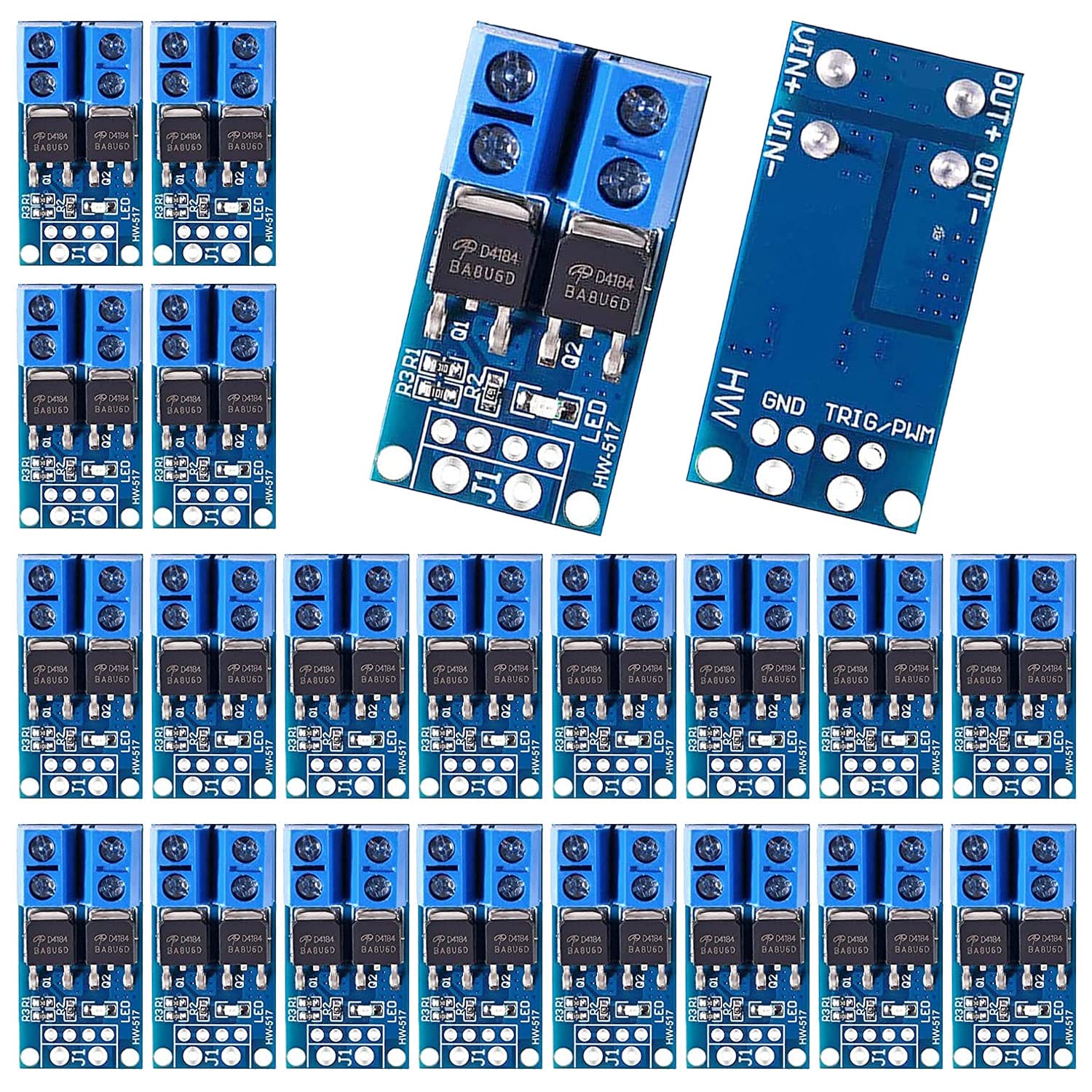 20 Stück Arduino Mosfet Modul,Mosfet Treibermodul 5v 36v,Mosfet Treibermodul DC 5v-36v 15A (max. 30A) 400W,Dual Hochleistungs Switching Driver Modul,PWM Regler Schalttafel Treibermodul für Arduino von YeahBoom