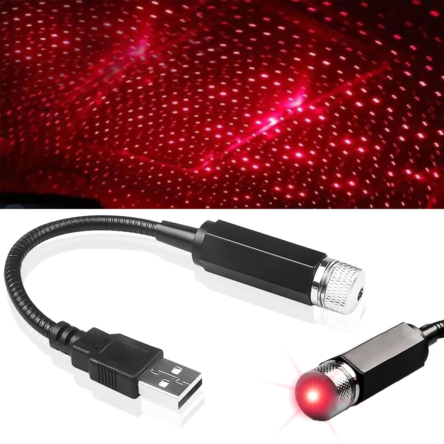 Auto Decke Starlight,LED Auto Decke Starlight,USB Mini Auto Decke Starlight Projection,Mini Auto Decke Starlight Projection,USB Nachtlicht für Auto Zuhause Party Licht Mehrere Modi Plug and Play von YeahBoom