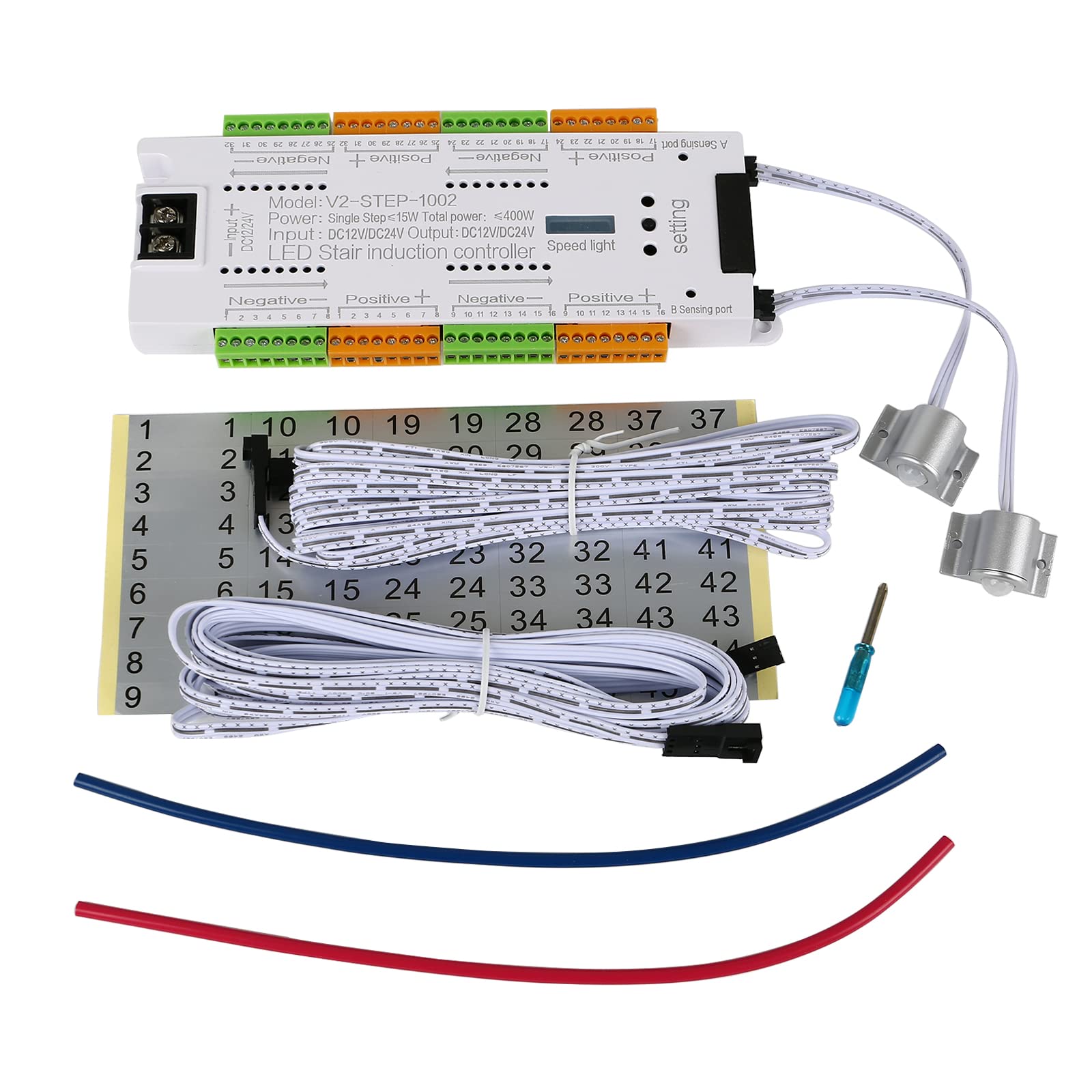 Yearninglife LED Bewegungssensor, LED Bewegung Sensor Licht Streifen Treppe 32 Kanal Dimmen Licht Innen Bewegung,Nacht Licht DC 12V / 24V Flexibler LED Treppenlicht-Controller-Stufensystem von Yearninglife