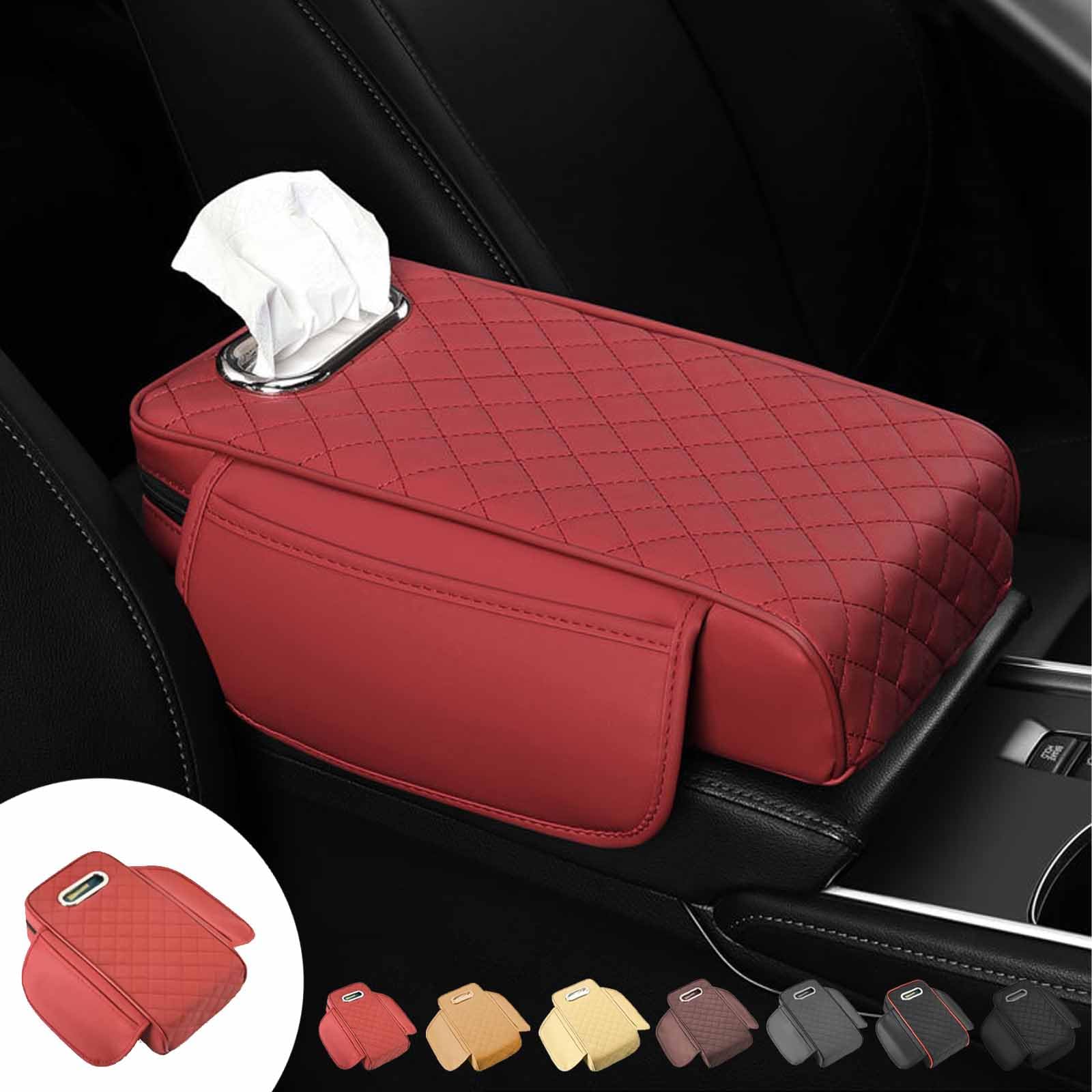 Memory Foam Car Armrest Cushion, Car Armrest Cushion, Memory Foam Arm Rest for Car, Memory Foam Armrest Pads for Car, Car Center Console Cushion Pad (Red) von Yeluptu