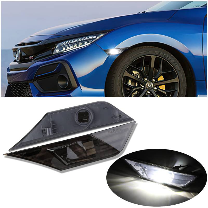 Blinker-LED-Leuchtmittel, Front-Seitenmarkierungsleuchte, kompatibel mit Honda Civic Limousine/Coupé/Schrägheck, ersetzt OEM-Seitenmarkierungsleuchten von Yereash