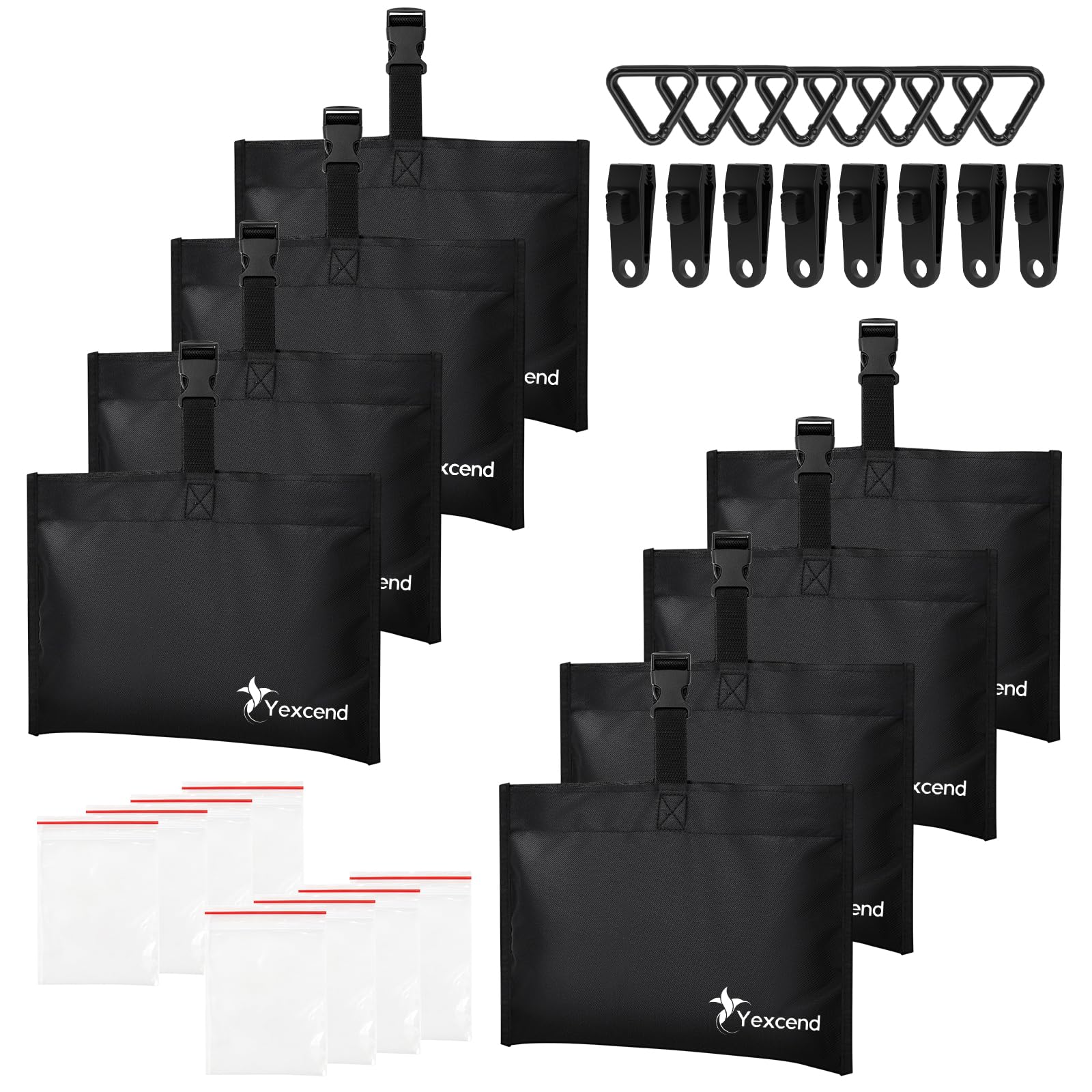 Yexcend Sandsack-Set für Boote, 600D Marinequalität, Polyester-Segeltuch mit Planen-Clip, 8 Packungen von Yexcend