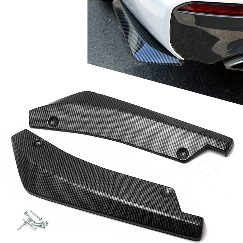 Ygapuzi Auto Heckstoßstange Lip Diffusor, Universal Auto Seitenfender Rock Splitter Canard Protector, Wrap Angle Spoiler mit 6 Schrauben, 1 Paar (Kohlefaser) von Ygapuzi