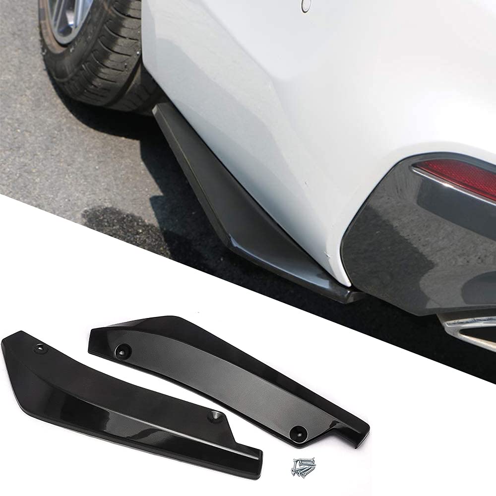 Ygapuzi Auto Heckstoßstange Lip Diffusor, Universal Auto Seitenfender Rock Splitter Canard Protector, Wrap Angle Spoiler mit 6 Schrauben, 1 Paar (Schwarz) von Ygapuzi