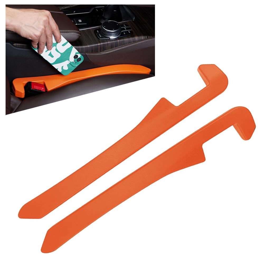 Ygapuzi Universal Autositz Lückenfüller, 2Pcs Autositz Lücke Plug Strip zum Füllen der Lücke zwischen Sitz und Mittelkonsole Stop Dinge fallen Auto Interieur Zubehör für Auto, SUV, LKW (Orange) von Ygapuzi