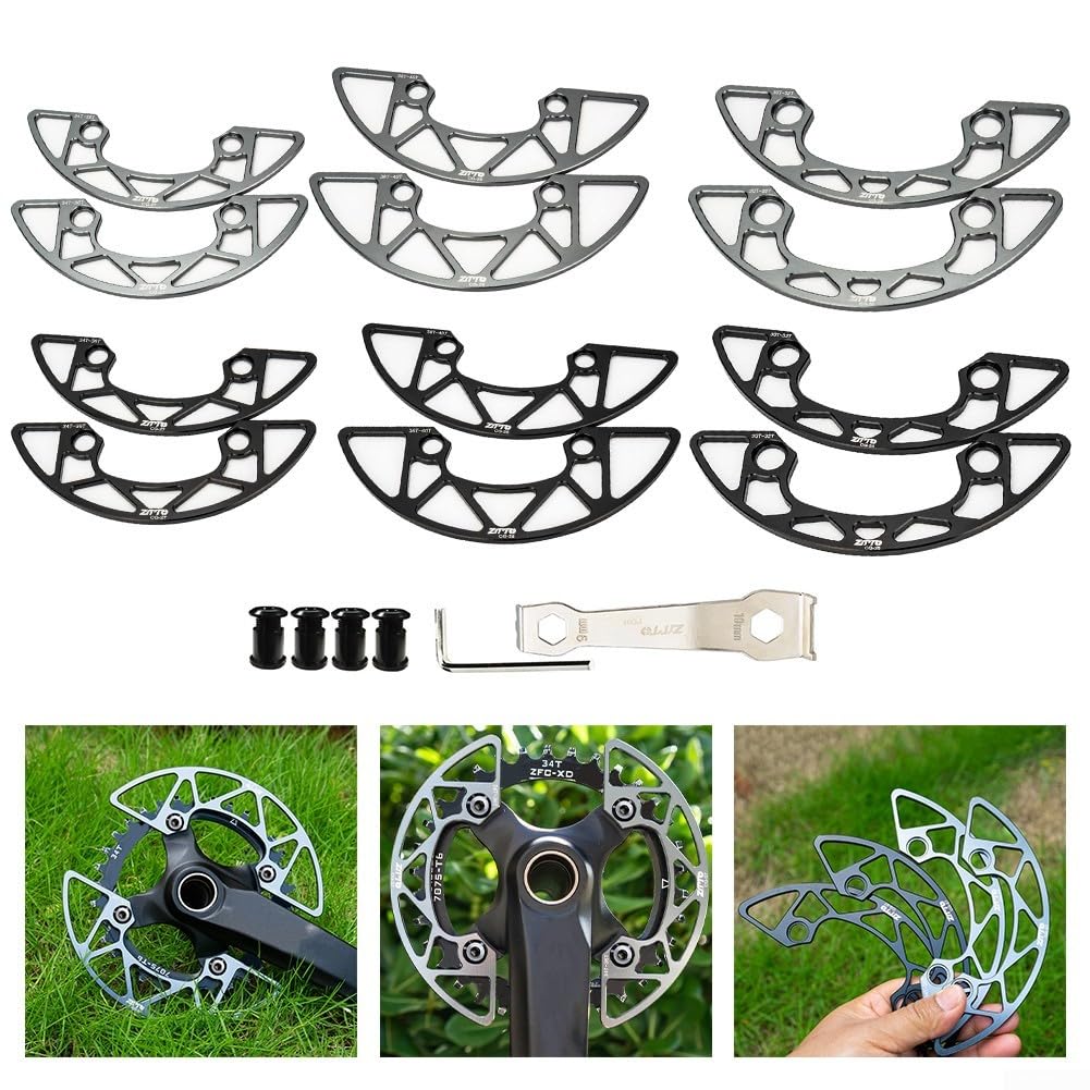 Einfach zu installierende Fahrradkettenblatt-Abdeckung, zum Schutz vor Schäden und Kratzern, Schwarz (38–40T) von Yhenlovtt