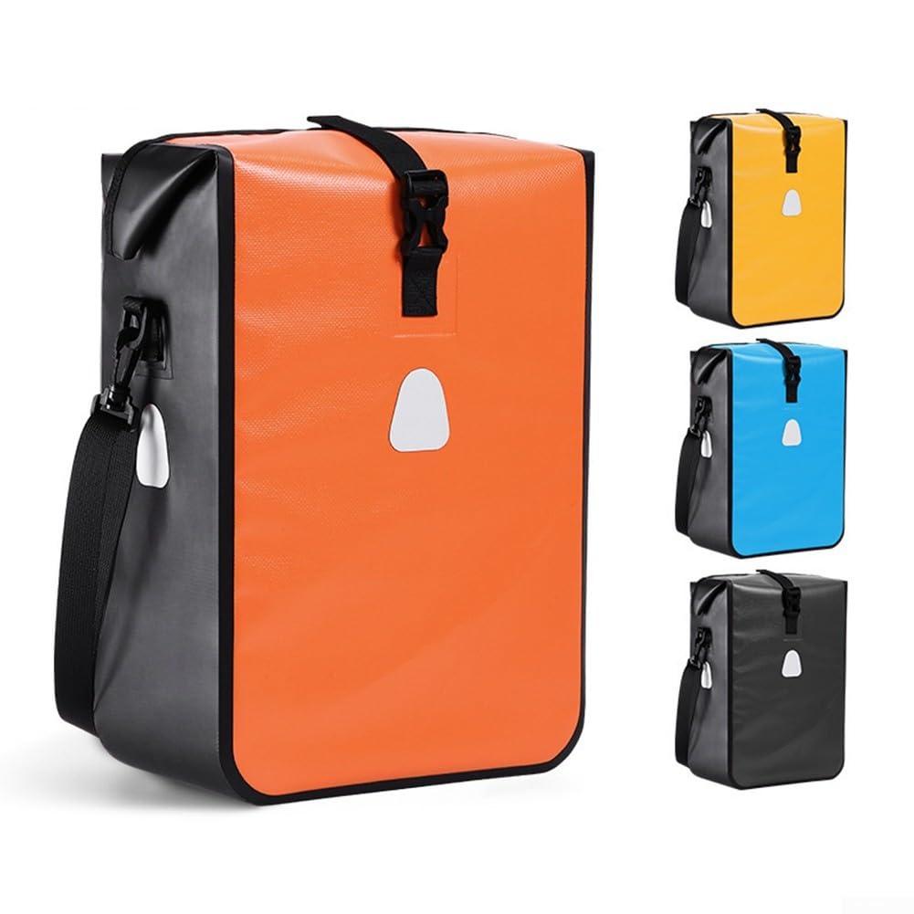 Fahrradgepäcktasche, wasserdicht, Gepäckträgertasche, 15 l Fassungsvermögen, reflektierende Aufbewahrungstasche für nächtliche Fahrten (orange) von Yhenlovtt