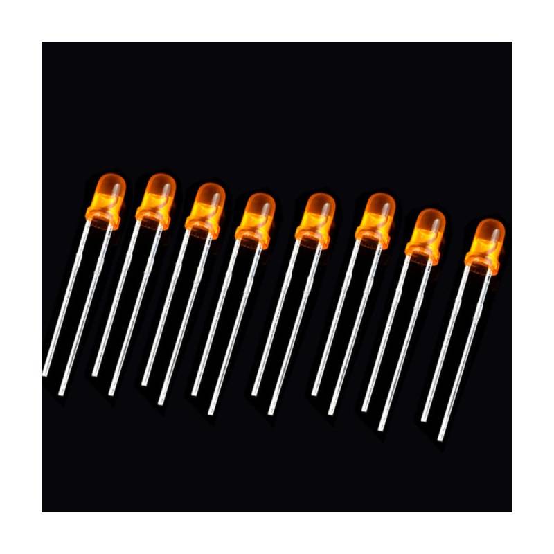 LED Diode Licht emittieren DIY LED Leuchten Dioden Elektronisch Kit,3mm-orange-100pcs von Yhloubb