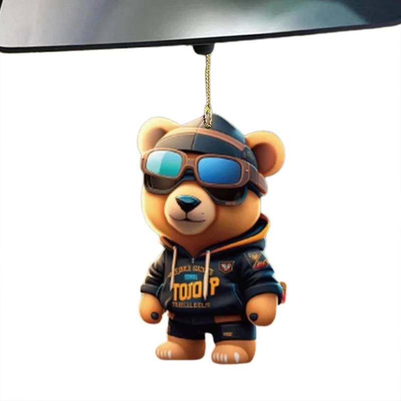 Bär Auto Anhänger | Bär Auto Anhänger Cute Bear Car Hangg Ornament | Automotive Rückspiegel Anhänger | Niedlicher Bär Auto Hangg Ornament, für Auto Interieur, Cartoon Bär Design für von Yhsioaklo