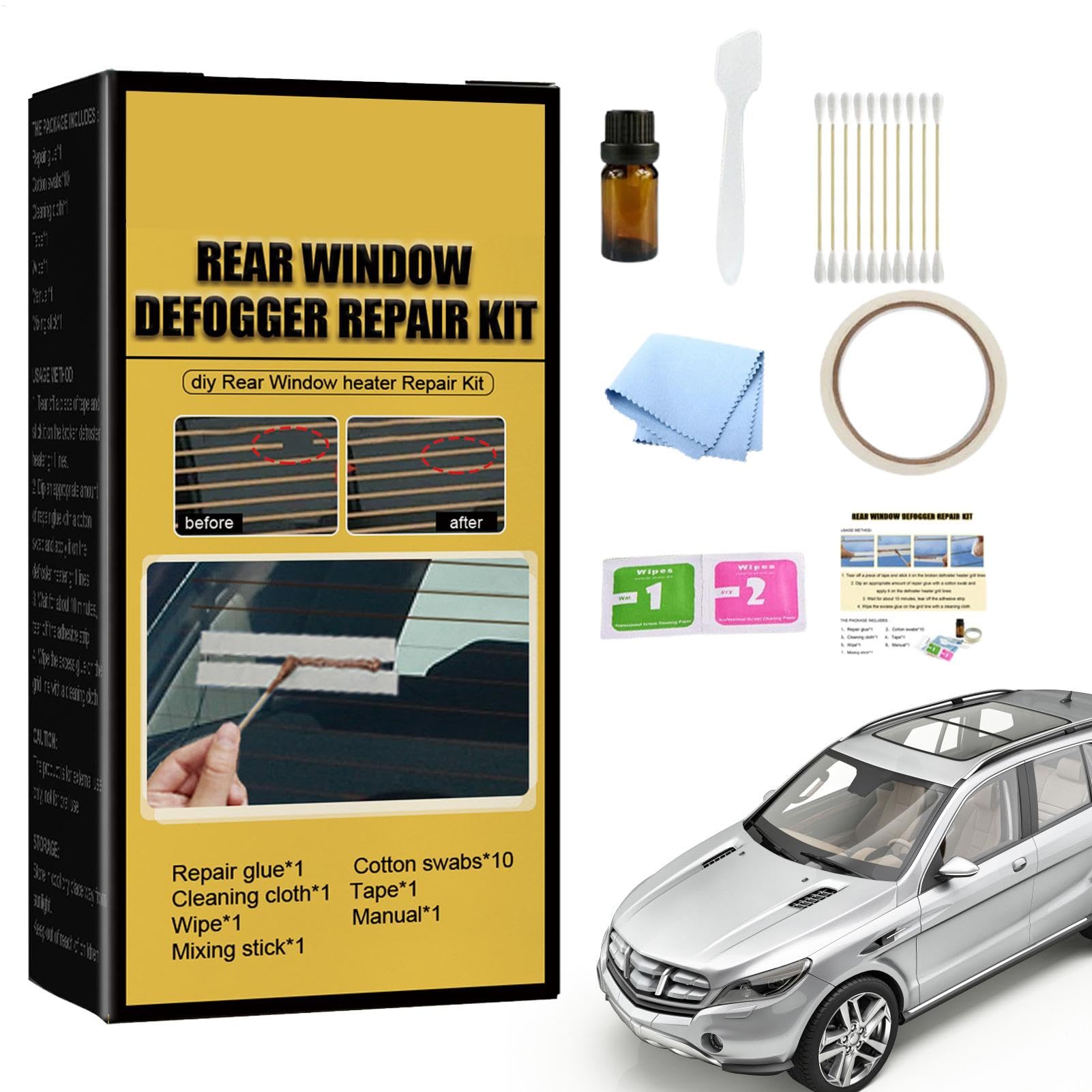 Yhsioaklo Heck -tragende Degrer Repair Kit | 37G Windschutzscheibe Reparaturwerkzeuge | Auto hinten Ronsenreparatur für SUV von Yhsioaklo