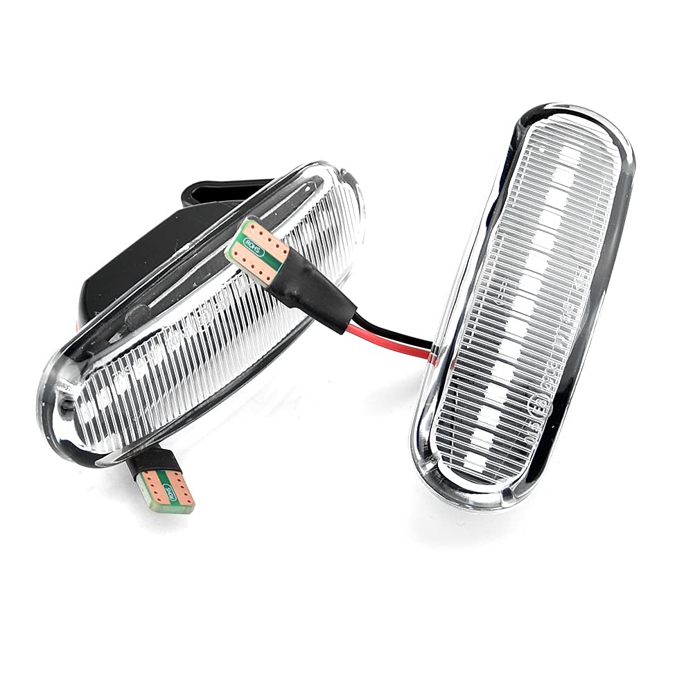 YiChenPlus LED-Blinklicht für Fiat Punto Evo, 2 Stück, LED, Seitenmarker, Blinker, geeignet für Panda 169 Grande Punto 199, Rauchweiß von YiChenPlus