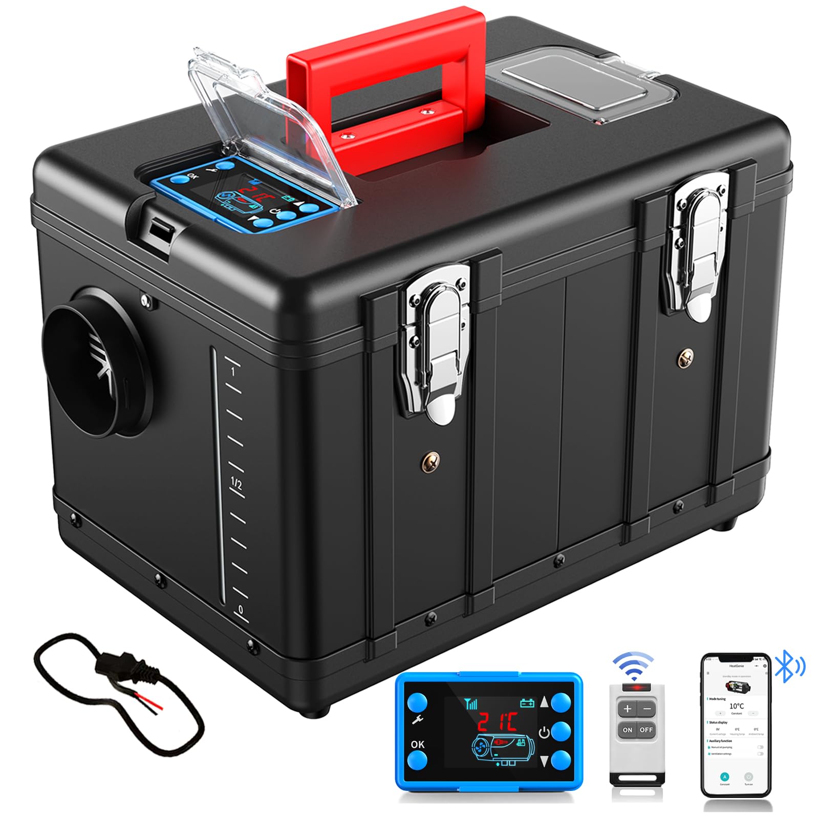 YiLFo Dieselheizung 8KW, All-in-One Standheizung Diesel, 12V 24V DC Tragbare Diesel Luftheizung, 5L Kraftstofftank mit Schalldämpfer und Bluetooth-APP Steuerung, Schnelles Aufheizen, Geräuscharm von YiLFo