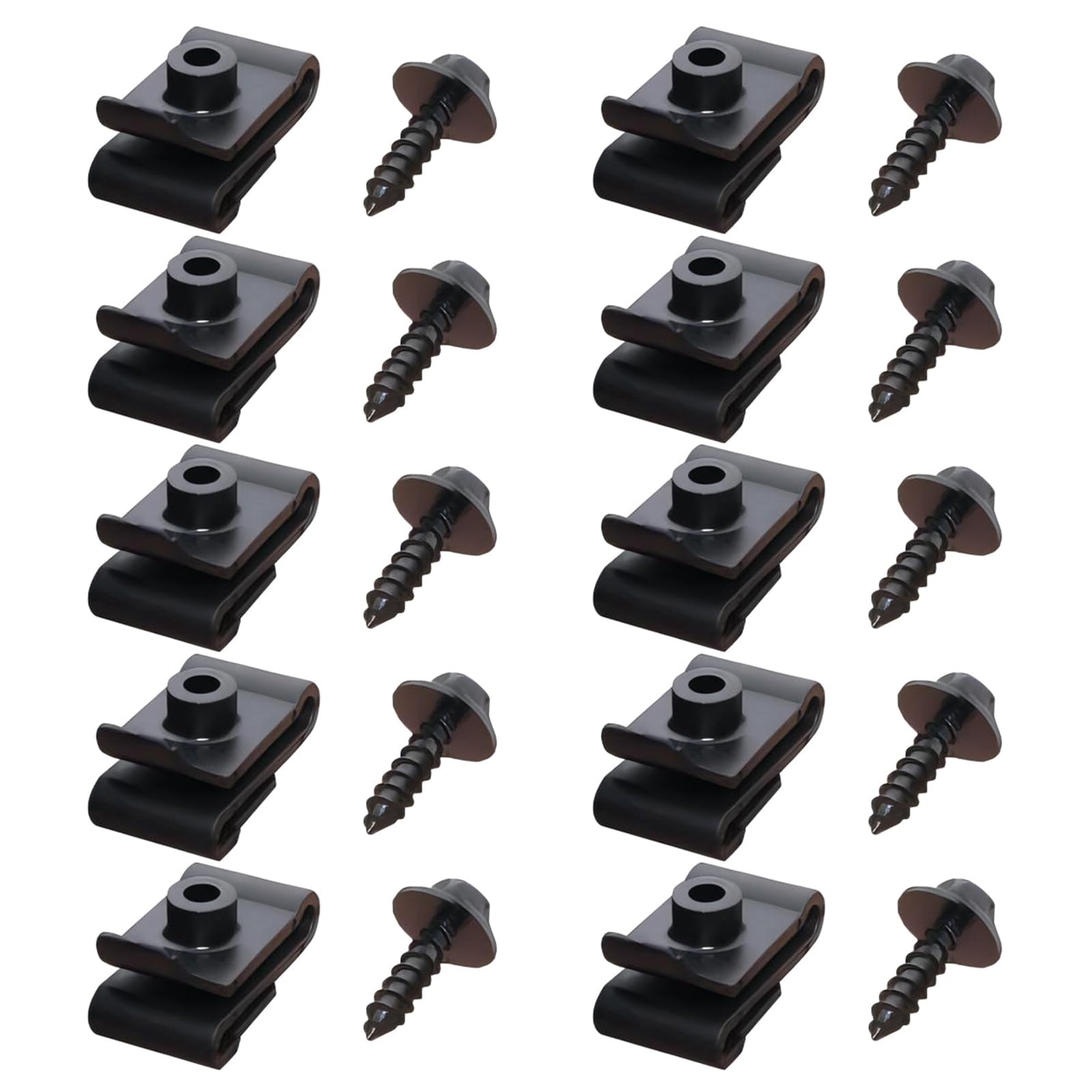 YiQinzcxg 5/10Pcs Auto U Typ Schraube Basis Verschluss Clips Nummernschild Schraube Basis Mutter Clip Nieten Motor Kotflügel Stoßstange von YiQinzcxg