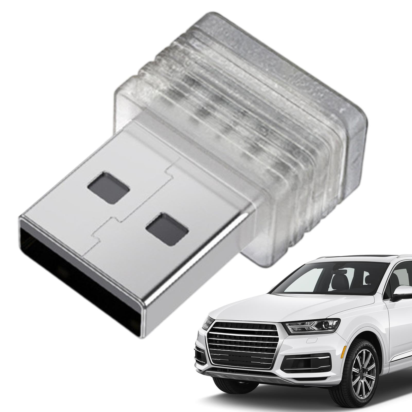 Yianyal USB-LED-Leuchten fürs Auto,LED-Leuchten für den Autoinnenraum,LED-Innenraumleuchte fürs Auto, Umgebungslicht - Plug-in-Wireless-Nachtlicht, mehrfarbige Innenbeleuchtung für Auto und von Yianyal