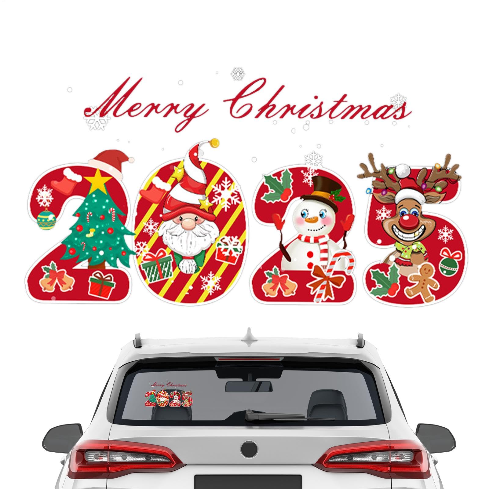 Yianyal Weihnachts-Autoaufkleber,Weihnachtsmann-Autoaufkleber, Auto Modified 2025 Weihnachtsaufkleber, Klarer Druck, modifizierter Autoaufkleber für SUVs, Limousinen, Wohnmobile, Hauswände, von Yianyal